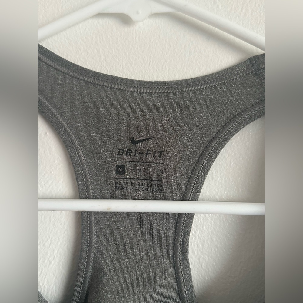 Nike Dri Fit Racerback Sports Bra Gray Size Medium - Picture 5 of 6